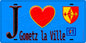 Plaque métal décorative  J' ❤️Gometz-la-Ville, Essonne (91) fond bleu