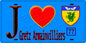 Plaque métal décorative  J' ❤️Gretz-Armainvilliers, Seine et Marne (77) fond bleu