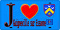 Plaque métal décorative  J' ❤️Guigneville-sur-Essonne, Essonne (91) fond bleu