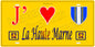 Plaque métal décorative,J'❤️La Haute Marne (52), fond mur jaune 52