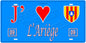 Plaque métal décorative, J' ❤️L'Ariège , (09)