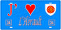 Plaque métal décorative, J' ❤️L'Hérault, région Occitanie fond  mur bleu 34