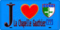 Plaque métal décorative  J' ❤️La Chapelle-Gauthier, Seine et Marne (77) fond bleu