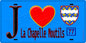 Plaque métal décorative  J' ❤️La Chapelle-Moutils, Seine et Marne (77) fond bleu