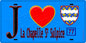 Plaque métal décorative  J' ❤️La Chapelle-Saint-Sulpice, Seine et Marne (77) fond bleu