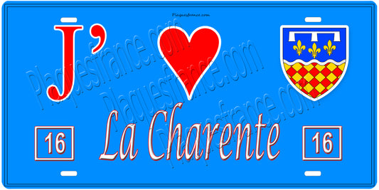 Plaque métal décorative, J' ❤️La Charente, Nouvelle Aquitaine, France