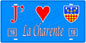 Plaque métal décorative, J' ❤️La Charente, Nouvelle Aquitaine, France