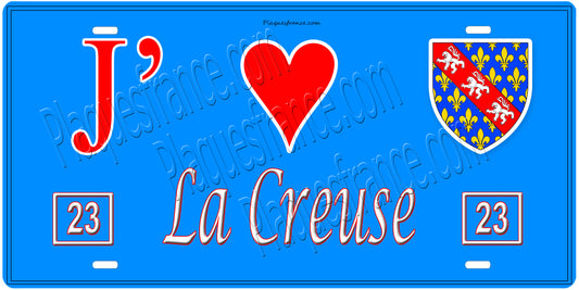 Plaque métal décorative, J' ❤️La Creuse, Nouvelle Aquitaine, France