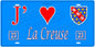 Plaque métal décorative, J' ❤️La Creuse, Nouvelle Aquitaine, France