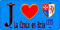 Plaque métal décorative  J' ❤️La Croix-en-Brie, Seine et Marne (77) fond bleu