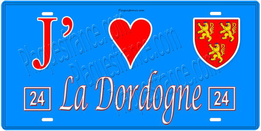 Plaque métal décorative, J' ❤️La Dordogne, Nouvelle Aquitaine, France