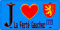 Plaque métal décorative  J' ❤️La Ferté-Gaucher, Seine et Marne (77) fond bleu