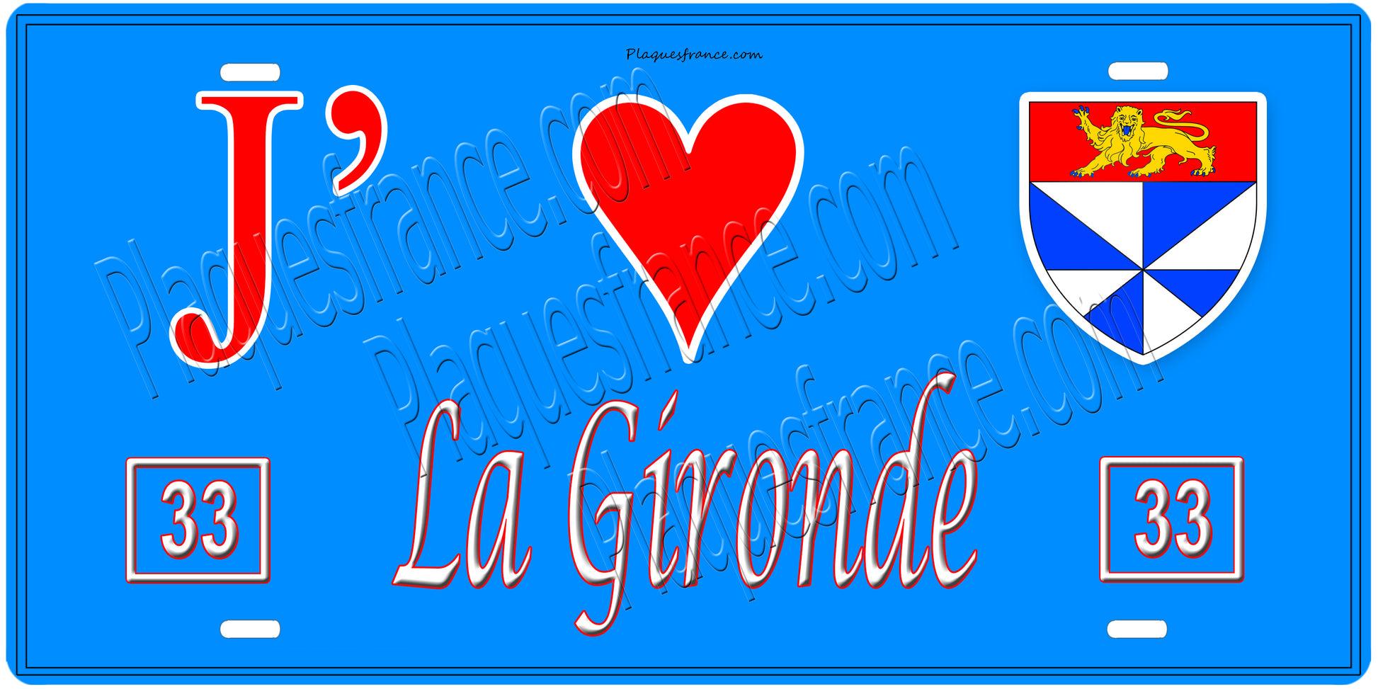 Plaque métal décorative, J' ❤️La Gironde (33), Nouvelle‑Aquitaine