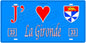 Plaque métal décorative, J' ❤️La Gironde (33), Nouvelle‑Aquitaine