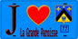Plaque métal décorative  J' ❤️La Grande-Paroisse, Seine et Marne (77) fond bleu