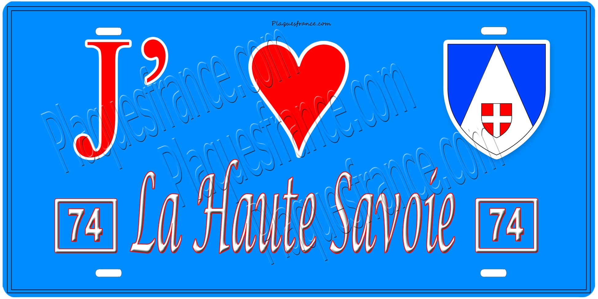 Plaque métal décorative  J' ❤️ La Haute Savoie (74)