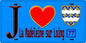 Plaque métal décorative  J' ❤️La Madeleine-sur-Loing, Seine et Marne (77) fond bleu