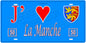 Plaque métal décorative, J' ❤️La Manche (50), Normandie
