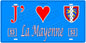 Plaque métal décorative, J' ❤️La Mayenne, Pays de la Loire, France
