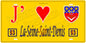 Plaque métal décorative  J' ❤️ La Seine Saint Denis (93) fond jaune