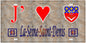 Plaque métal décorative  J' ❤️ La Seine Saint Denis (93) mur antique