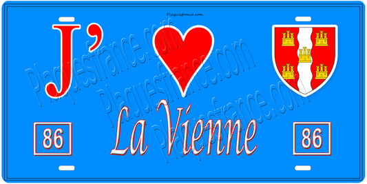 Plaque métal décorative, J' ❤️La Vienne, Nouvelle Aquitaine, France