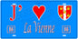 Plaque métal décorative, J' ❤️La Vienne, Nouvelle Aquitaine, France