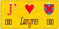 Plaque métal décorative, J' ❤️Langres, Haute Marne, fond  mur bleu 52