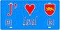 Plaque métal décorative, J' ❤️Laval, Mayenne 53