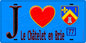Plaque métal décorative  J' ❤️Le Châtelet-en-Brie, Seine et Marne (77) fond bleu