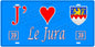 Plaque métal décorative  J' ❤️ Le Jura (39)