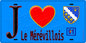 Plaque métal décorative  J' ❤️Le Mérévillois, Essonne (91) fond bleu