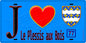Plaque métal décorative  J' ❤️Le Plessis-aux-Bois, Seine et Marne (77) fond bleu