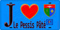 Plaque métal décorative  J' ❤️Le Plessis-Pâté, Essonne (91) fond bleu