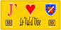 Plaque métal décorative  J' ❤️Le Val d'Oise (95) Île de France jaune
