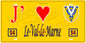 Plaque métal décorative, J' ❤️Le Val de Marne (94) région Ile de France jaune