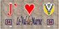 Plaque métal décorative, J' ❤️Le Val de Marne (94) région Ile de France mur antique