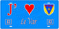 Plaque métal décorative, J' ❤️Le Var, région  Provence, Alpes, Côte d'Azur