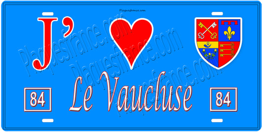 Plaque métal décorative, J' ❤️Le, Vaucluse 84
