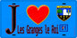 Plaque métal décorative  J' ❤️Les Granges-le-Roi, Essonne (91) fond bleu