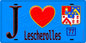 Plaque métal décorative  J' ❤️Lescherolles, Seine et Marne (77) fond bleu