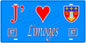 Plaque métal décorative, J' ❤️Limoges, Haute Vienne 87