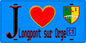 Plaque métal décorative  J' ❤️Longpont-sur-Orge, Essonne (91) fond bleu