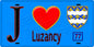 Plaque métal décorative  J' ❤️Luzancy, Seine et Marne (77) fond bleu