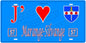 Plaque métal décorative 15 x 30 cm fond mur bleu 57 J' ❤️ Marange-Silvange, canton Rombas Moselle 57