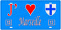 Plaque métal décorative, J' ❤️Marseille, Bouches du Rhône (13)