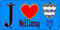 Plaque métal décorative  J' ❤️Meilleray, Seine et Marne (77) fond bleu