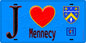Plaque métal décorative  J' ❤️Mennecy, Essonne (91) fond bleu