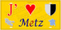 Plaque métal décorative 15 x 30 cm fond  mur jaune canton J' ❤️Metz, Moselle 57