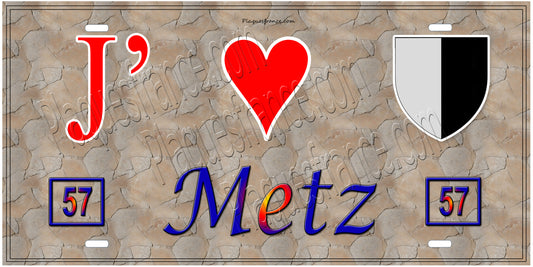 Plaque métal décorative 15 x 30 cm fond  mur antique 57 J' ❤️Metz, Moselle 57